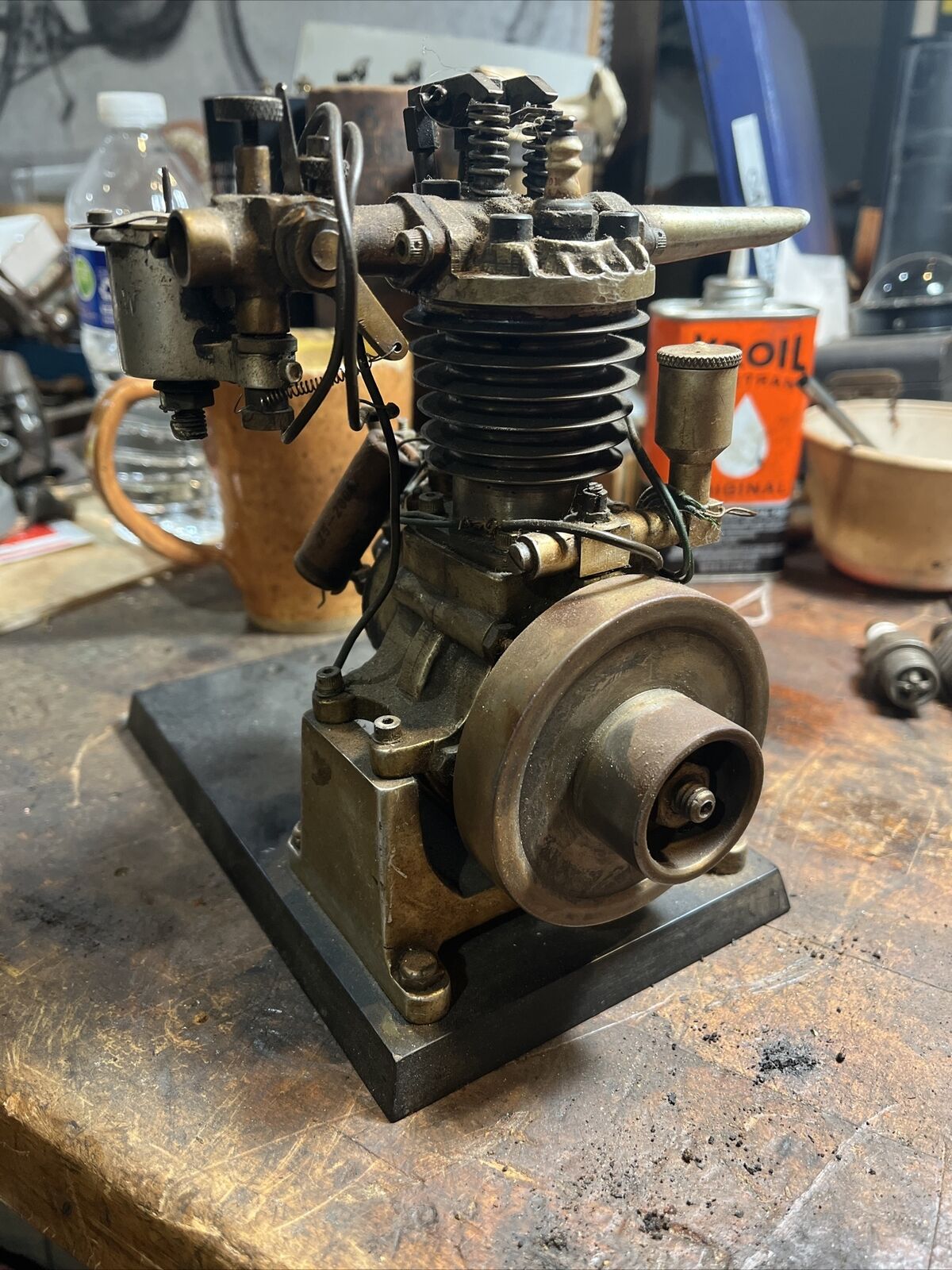 antique vintage elmer wall model engine motor w carb complete 