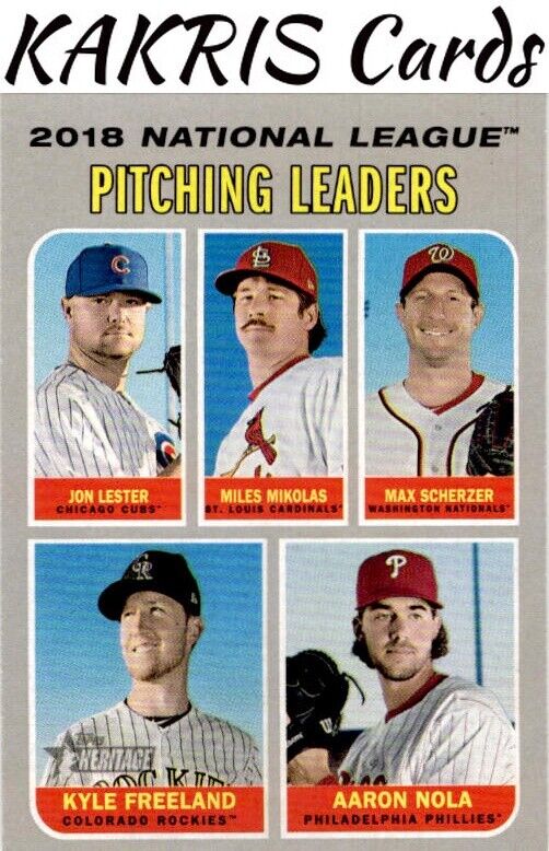 2019 Topps Heritage #69 2018 National League Pitching Leaders