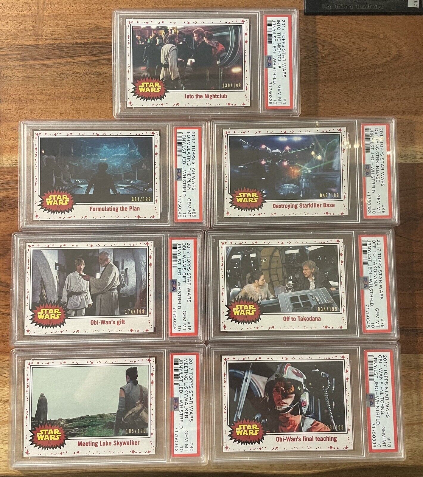2017 Topps Star Wars Journey to the Last Jedi Lot of 7 Slabs ALL PSA 10 & /199
