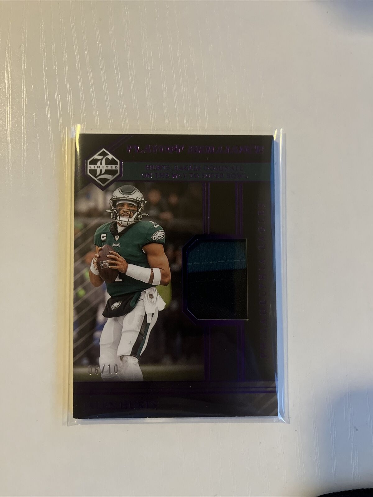 Jalen Hurts 2023 Limited Playoff Brilliance 2 color Patch /10