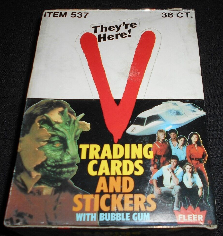 VINTAGE 1984 Fleer V Trading Cards & Stickers Full Box, 36 Sealed Wax Packs