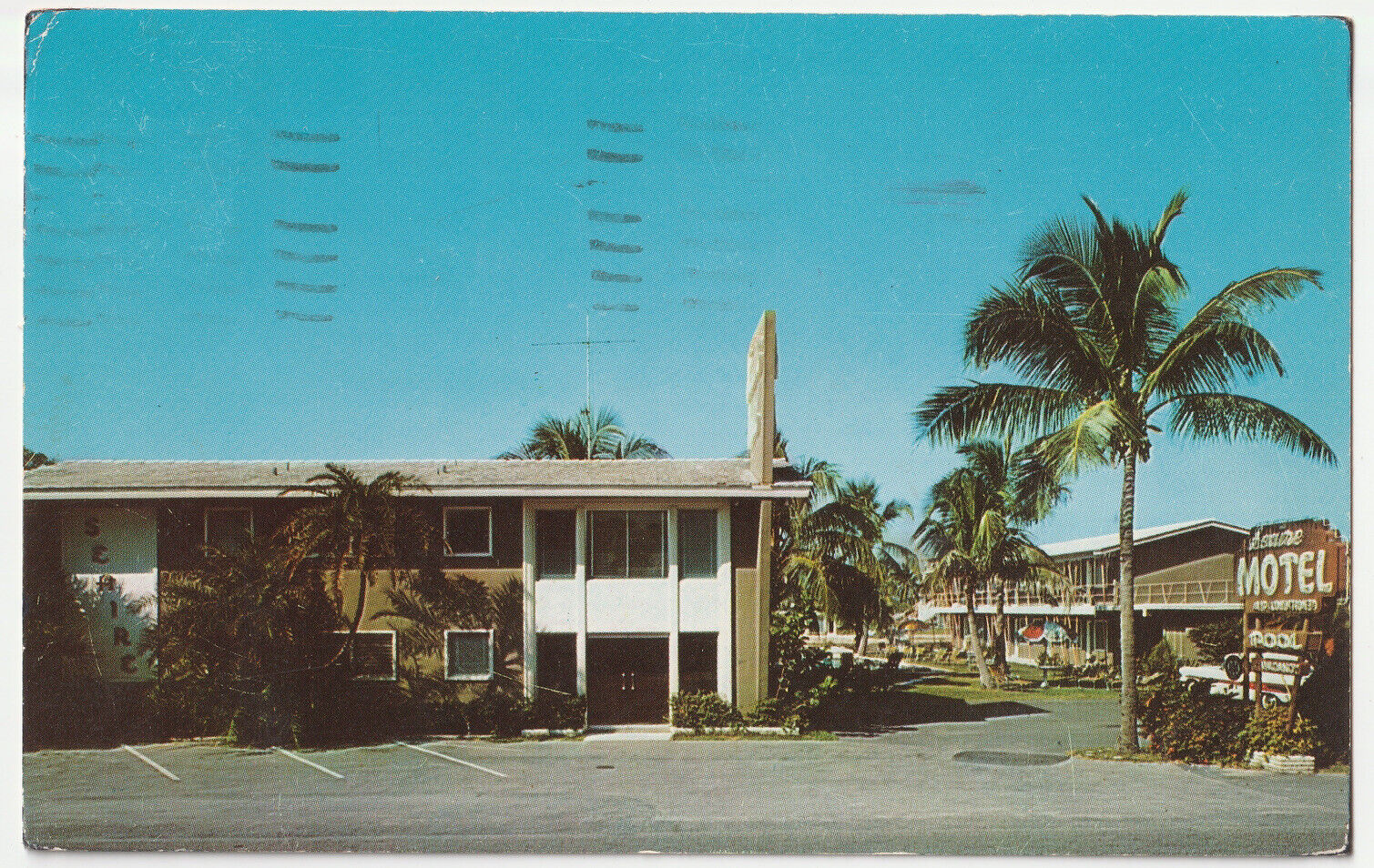 c1950s 1958 SEAIRE MOTEL~Fort Ft. Lauderdale FL Florida~VTG Chrome MCM Postcard