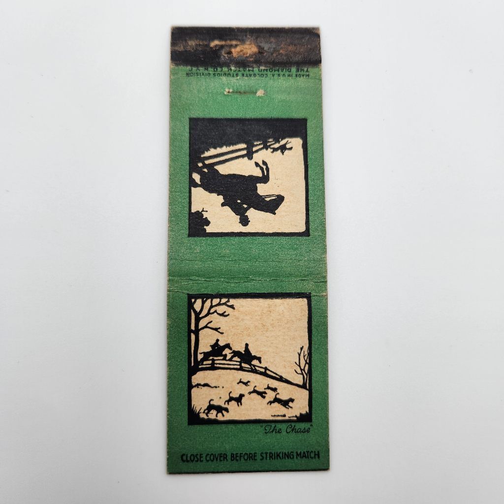 Vintage Matchbook The Chase Hunting Dog Horse 1950s 1960s Collectible Ephemera