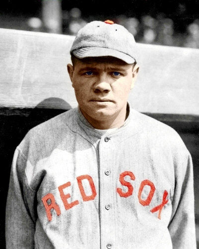 Babe Ruth #4 Photo 8X10 - Boston Red Sox COLORIZED