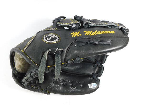 2014 Mark Melancon Pirates Signed & Game Used Black Spalding Glove AUTO COA\'s