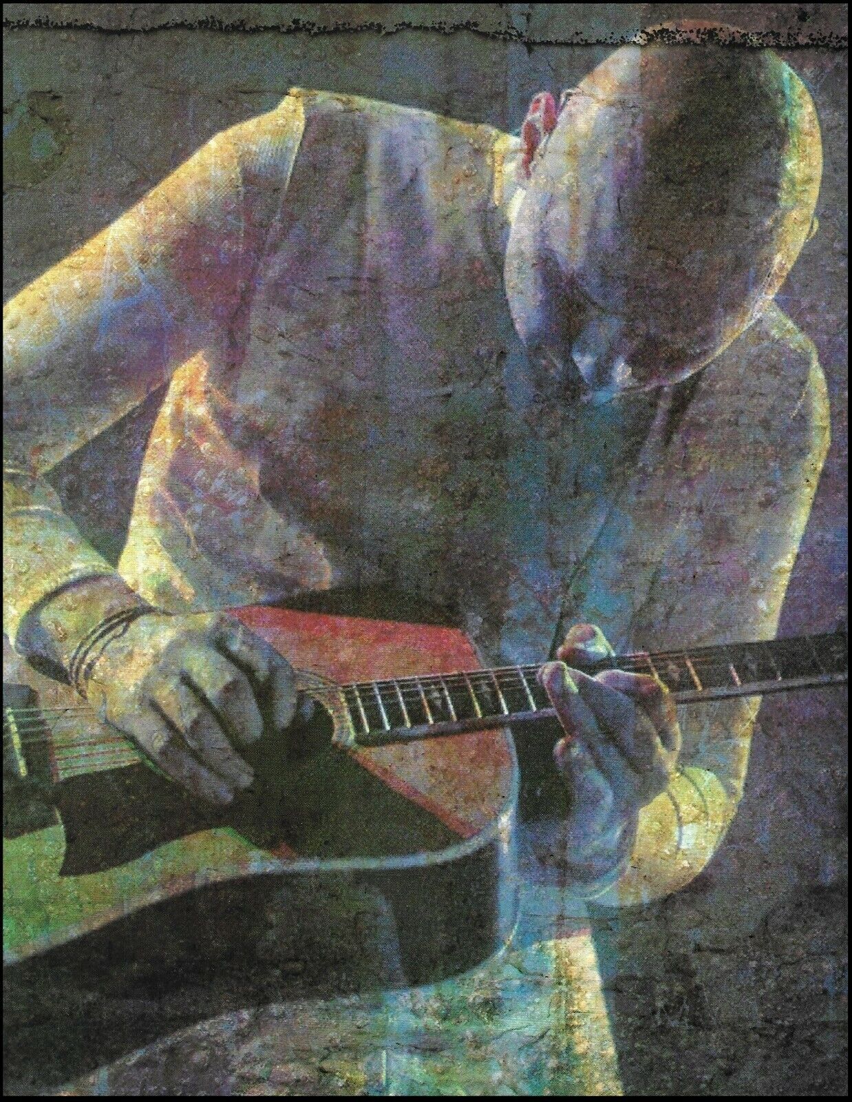 Smashing Pumpkins Billy Corgan Yamaha acoustic guitar 8.5 x 11  pin-up photo