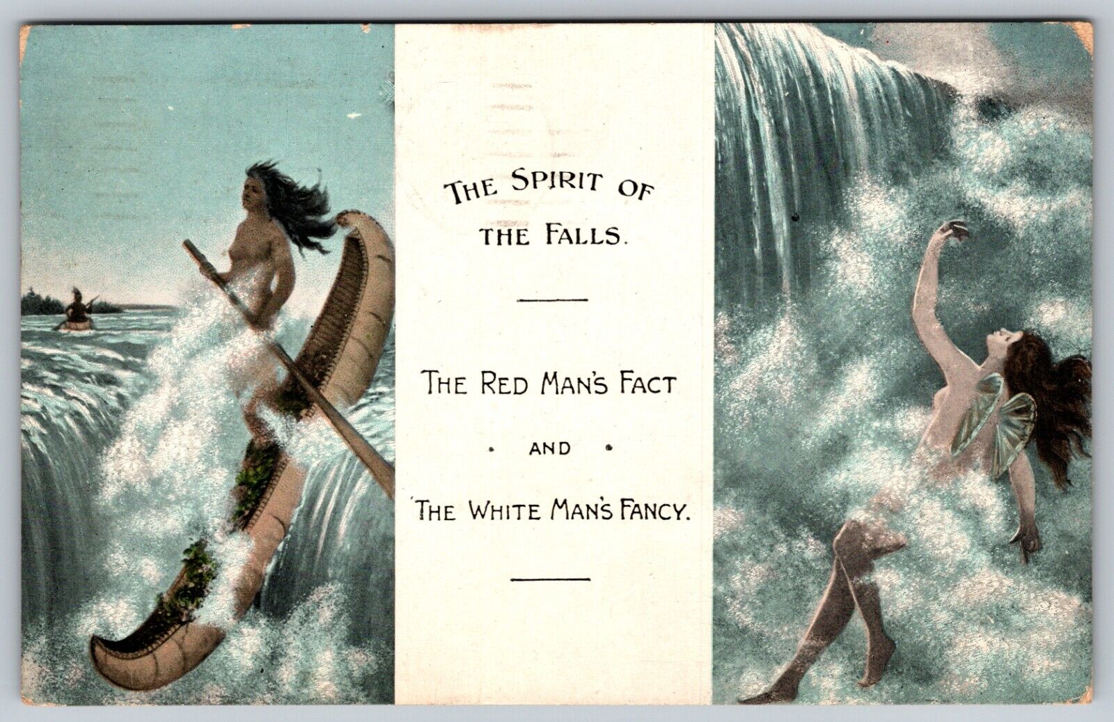 Niagara Falls Canada cover to USA Red Man\'s Fact White Man\'s Fancy 1909 Postcard