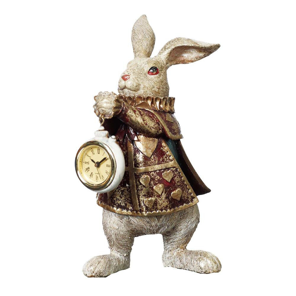 Alice In Wonderland White Rabbit Clock Statue Antique Style