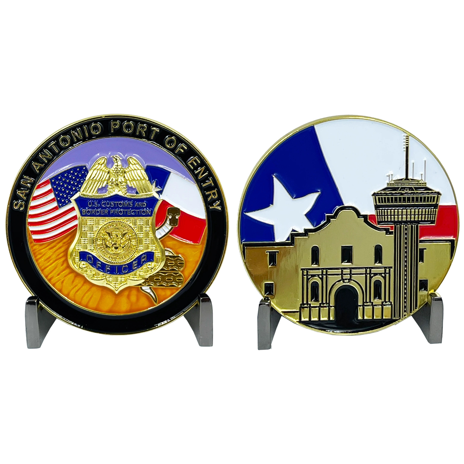 BL7-004 San Antonio Texas CBP Officer Challenge Coin Port of Entry CBPO Field Op