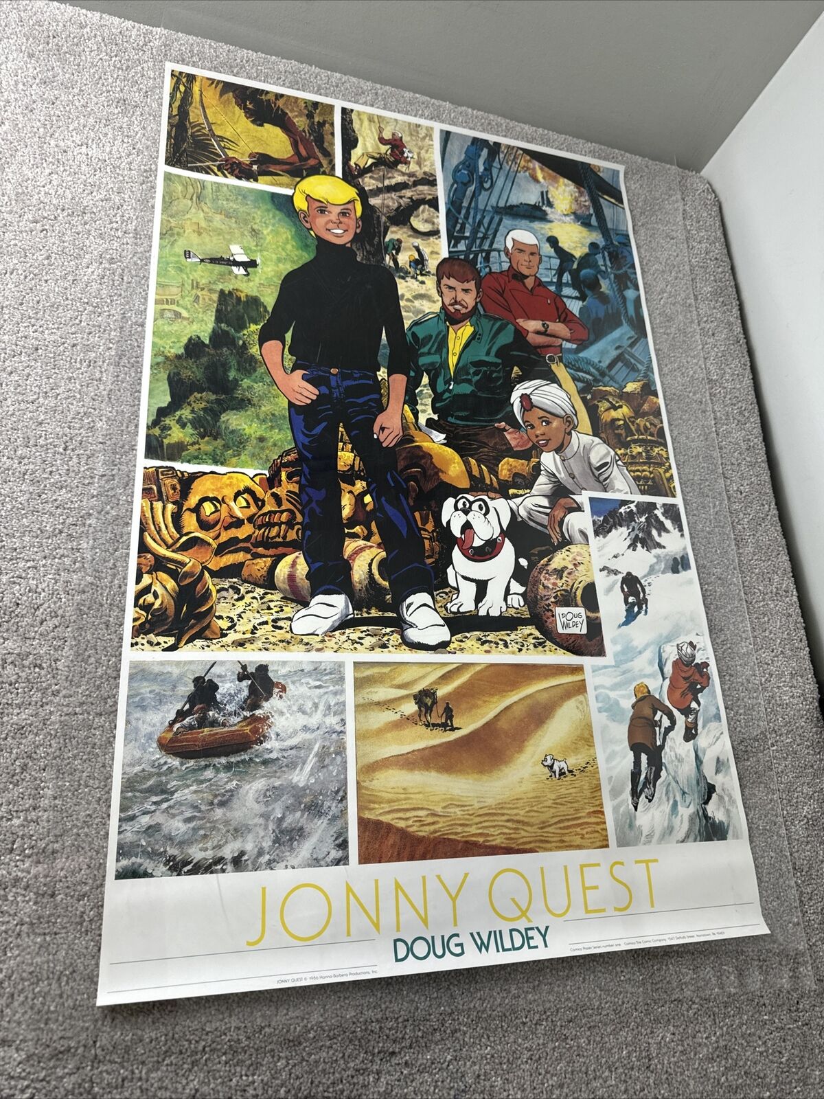 VINTAGE Jonny Quest Adventures Poster by Doug Wildey  1986 Very Rare