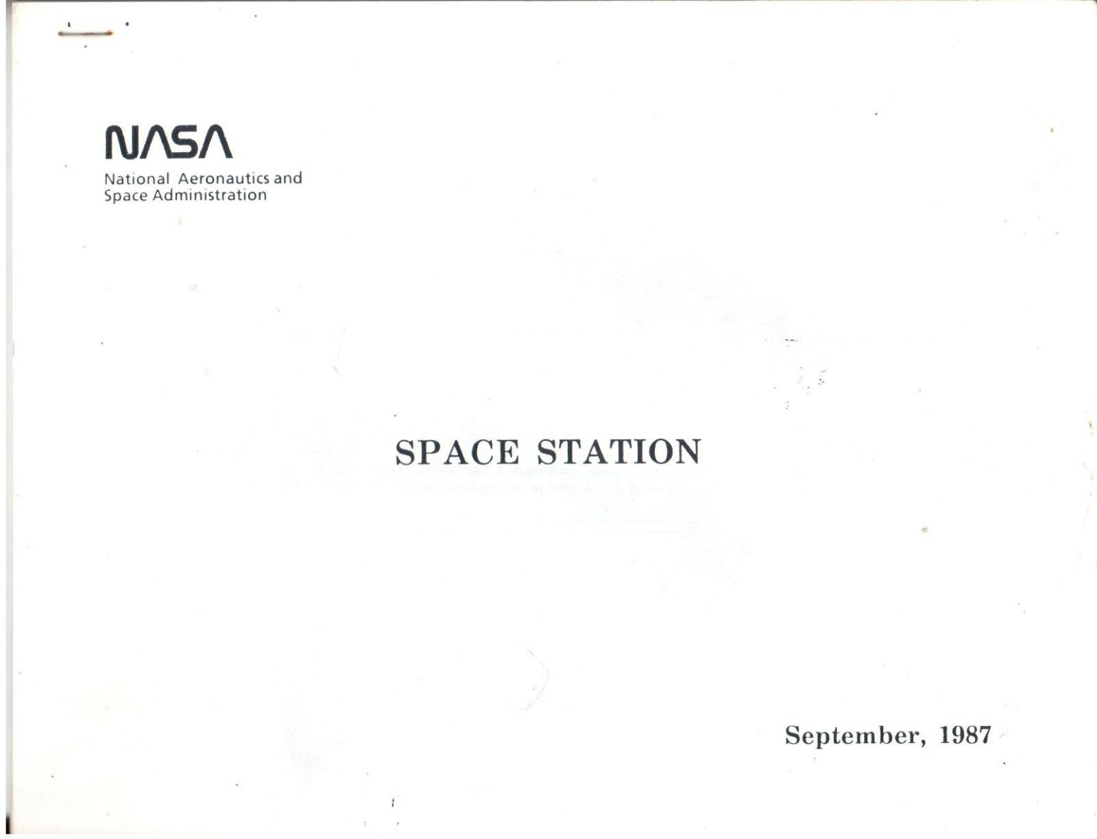 SPACE (1987/9) NASA Report: SPACE STATION (Great Pics) (Rare)