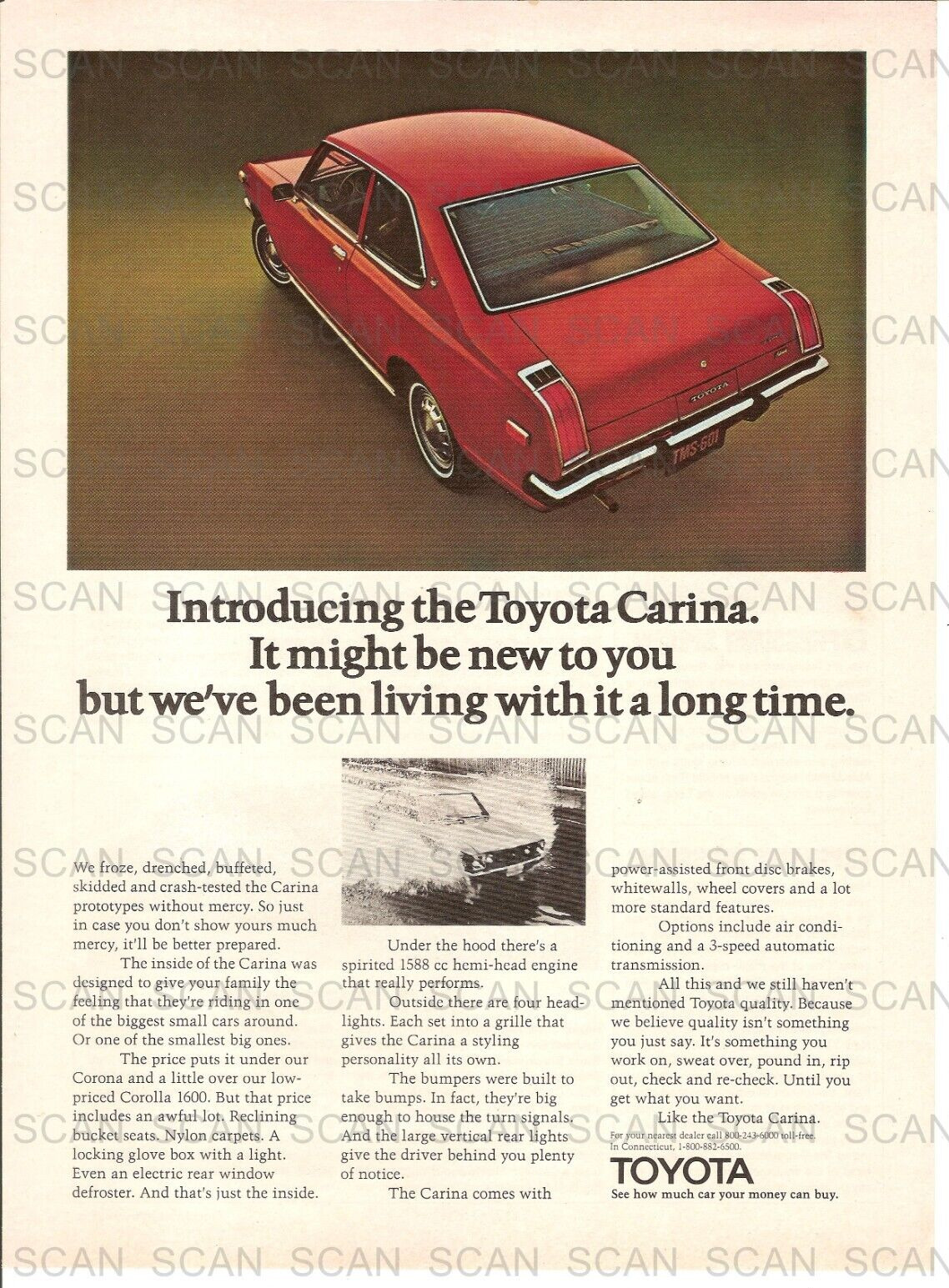 1972 Toyota Carina Vintage Magazine Ad