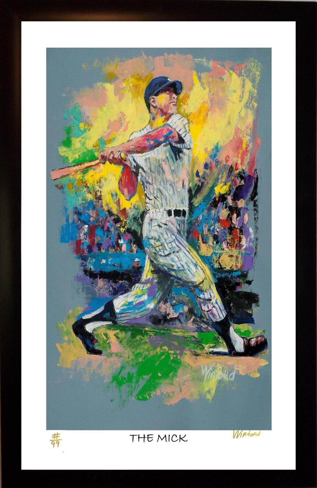 Sale MICKEY MANTLE L.E. Premium Art Print, By Winford Was 199.95 Now 149.95