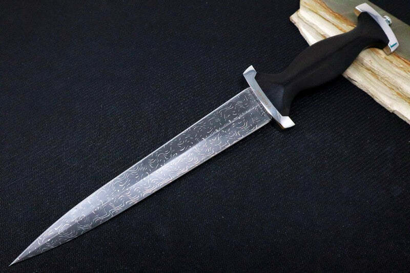 Boker Swiss Dagger - Mosaic Damascus Steel / Dagger Blade / Ebony Wood Handle 12