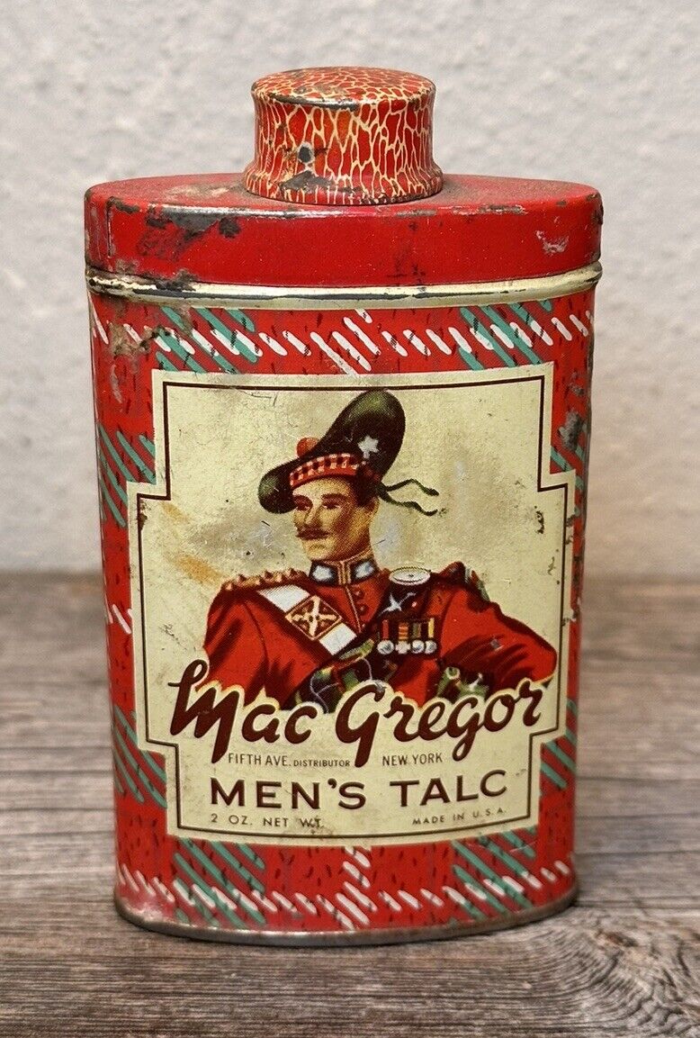 Vintage Mac Gregor Men\'s Talc Can, Feels full, 5th Ave, NY, 2 oz