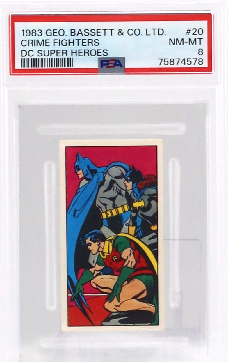 1983 Geo. Bassett & Co. Inc. DC Superheroes BATMAN Crime Fighters #20 PSA 8