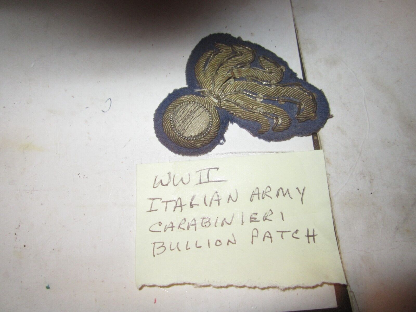 Italian WWII Army Carabinieri Bullion Patch Original