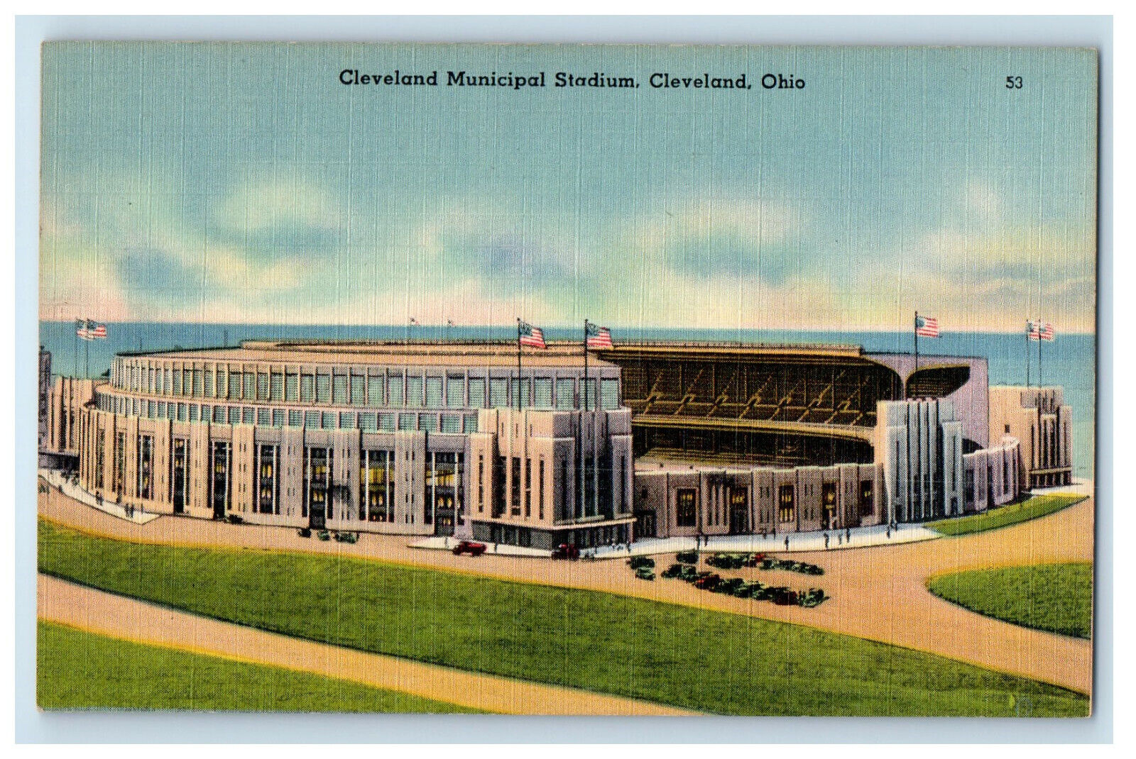 c1940s Cleveland Municipal Stadium, Cleveland Ohio OH Vintage Postcard