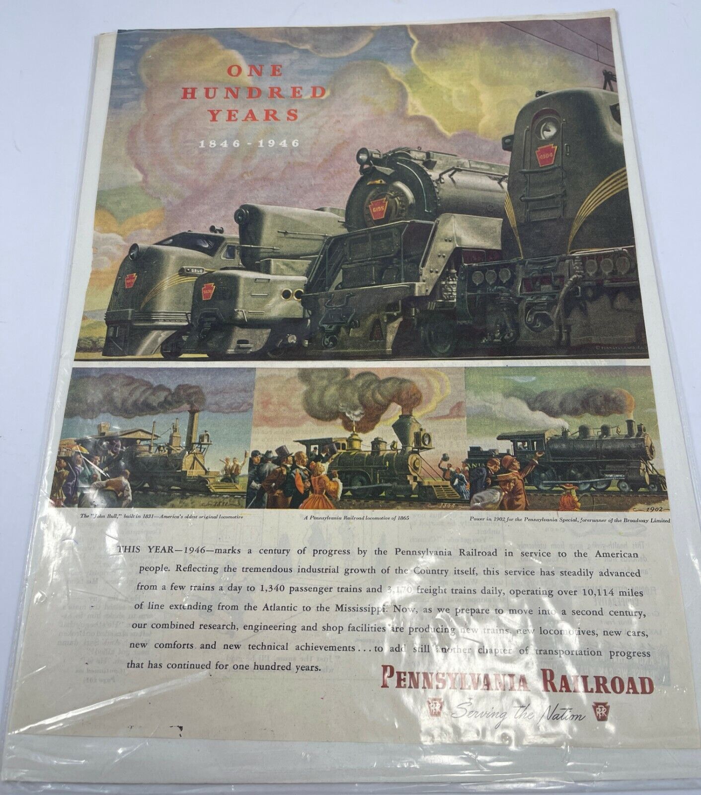 1946 Pennsylvania Railroad Saturday Evening Post Magazine Ad Advertisement