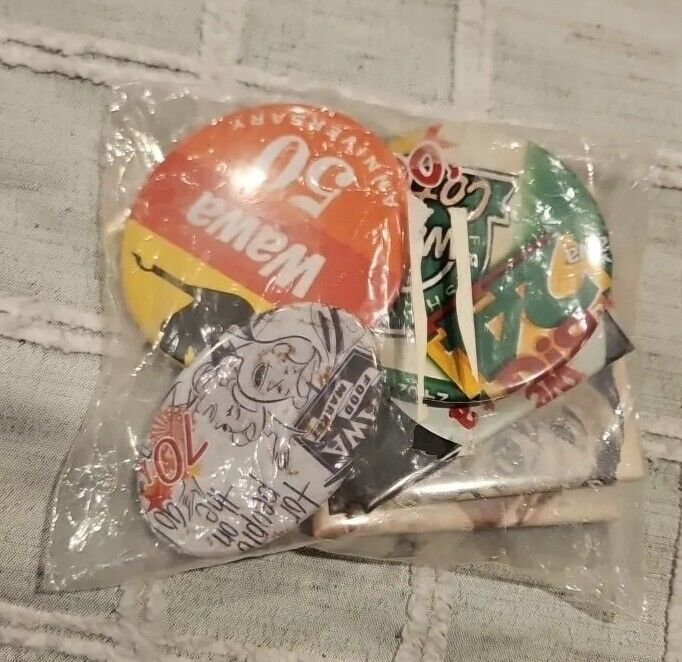 Wawa Collectible Pins (7) Total in Sealed Bag from 2014 NEW 50th Anniversary 