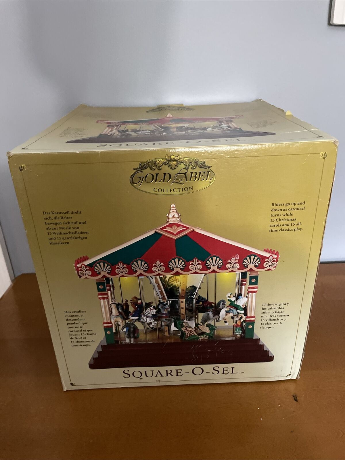 Mr Christmas Gold Label Square-o-sel Carousal Rare With Sound