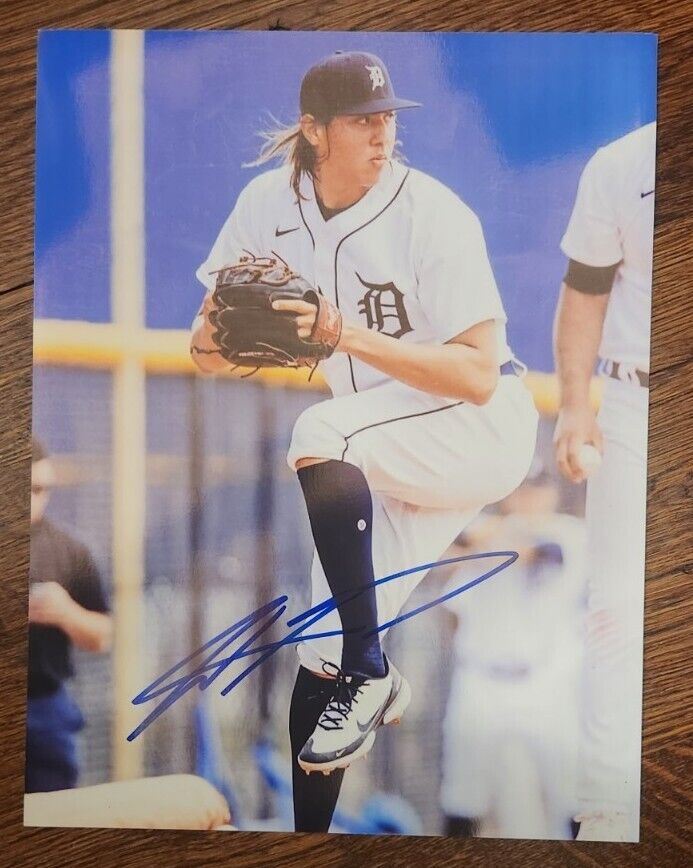WILMER FLORES SIGNED 8X10 PHOTO DETROIT TIGERS PROSPECT PITCHER W/COA+PROOF WOW 