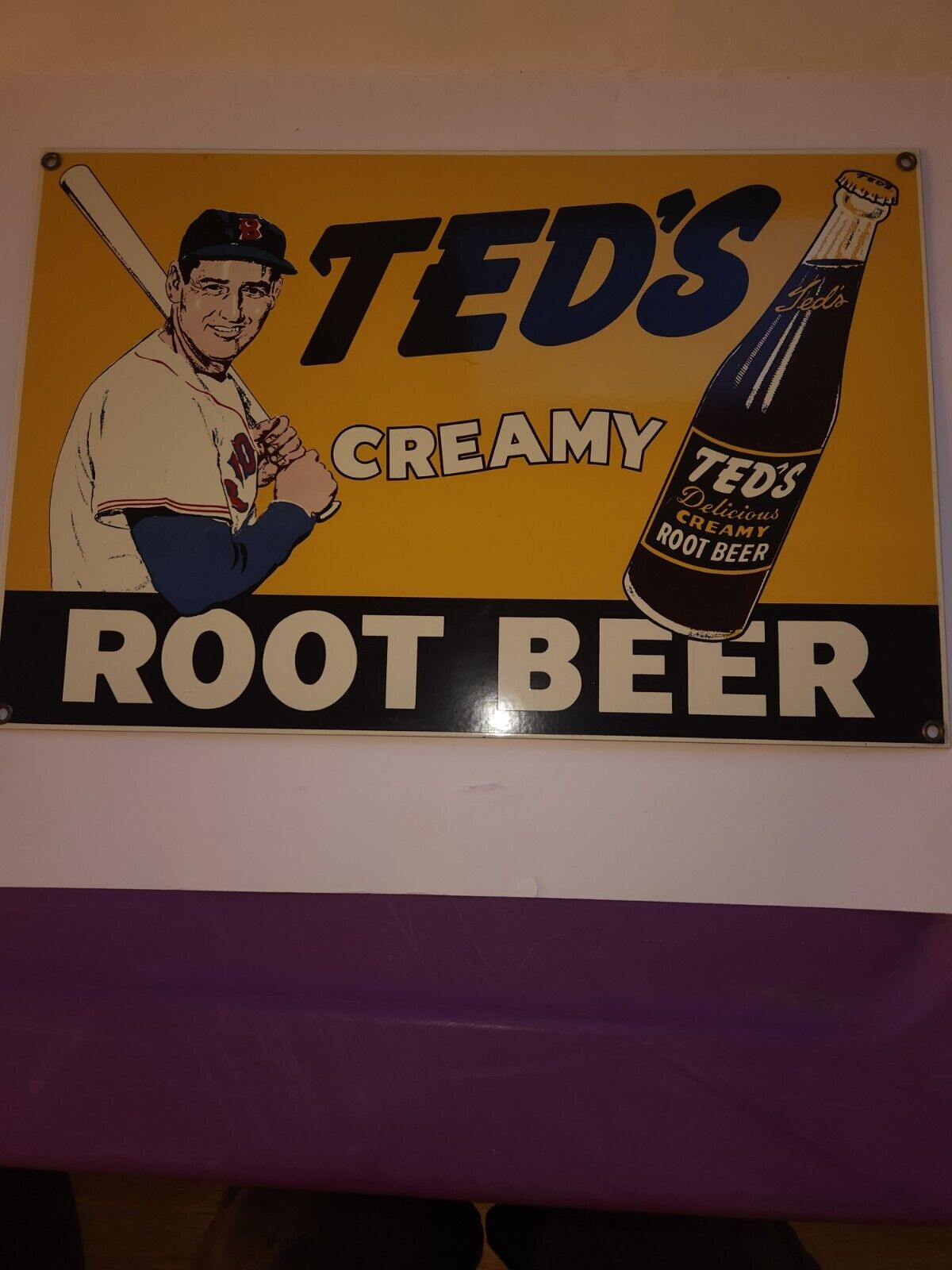 Ted\'s Creamy Root Beer Porcelain  Sign 15\
