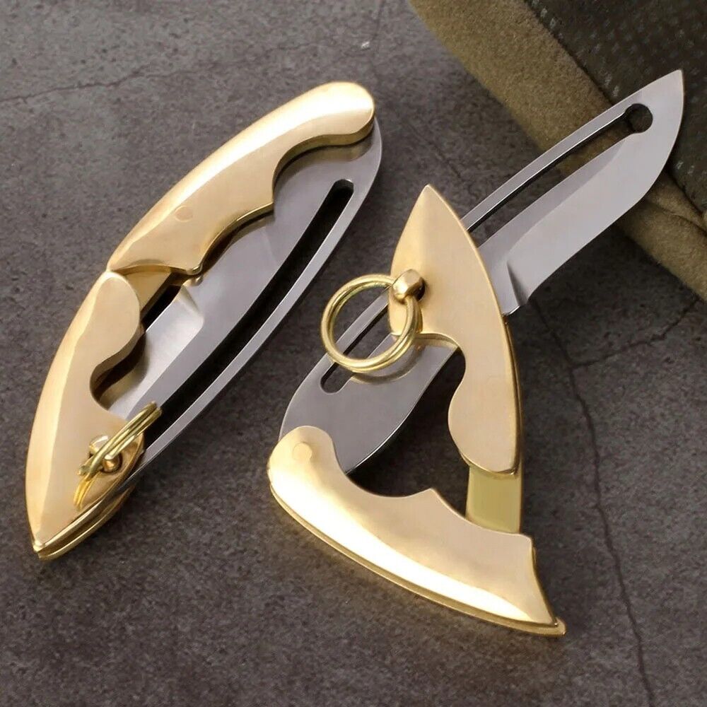 Mini Mechanical Folding Knife Pocket Hunting Survival Camping Stainless Steel S