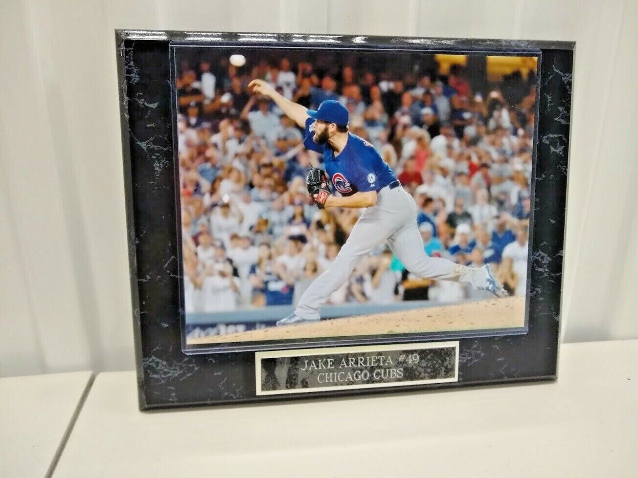 Jake Arrieta Chicago Cubs 10 1/2 x 13 Black Marble Plaque With 8x10 Photo 