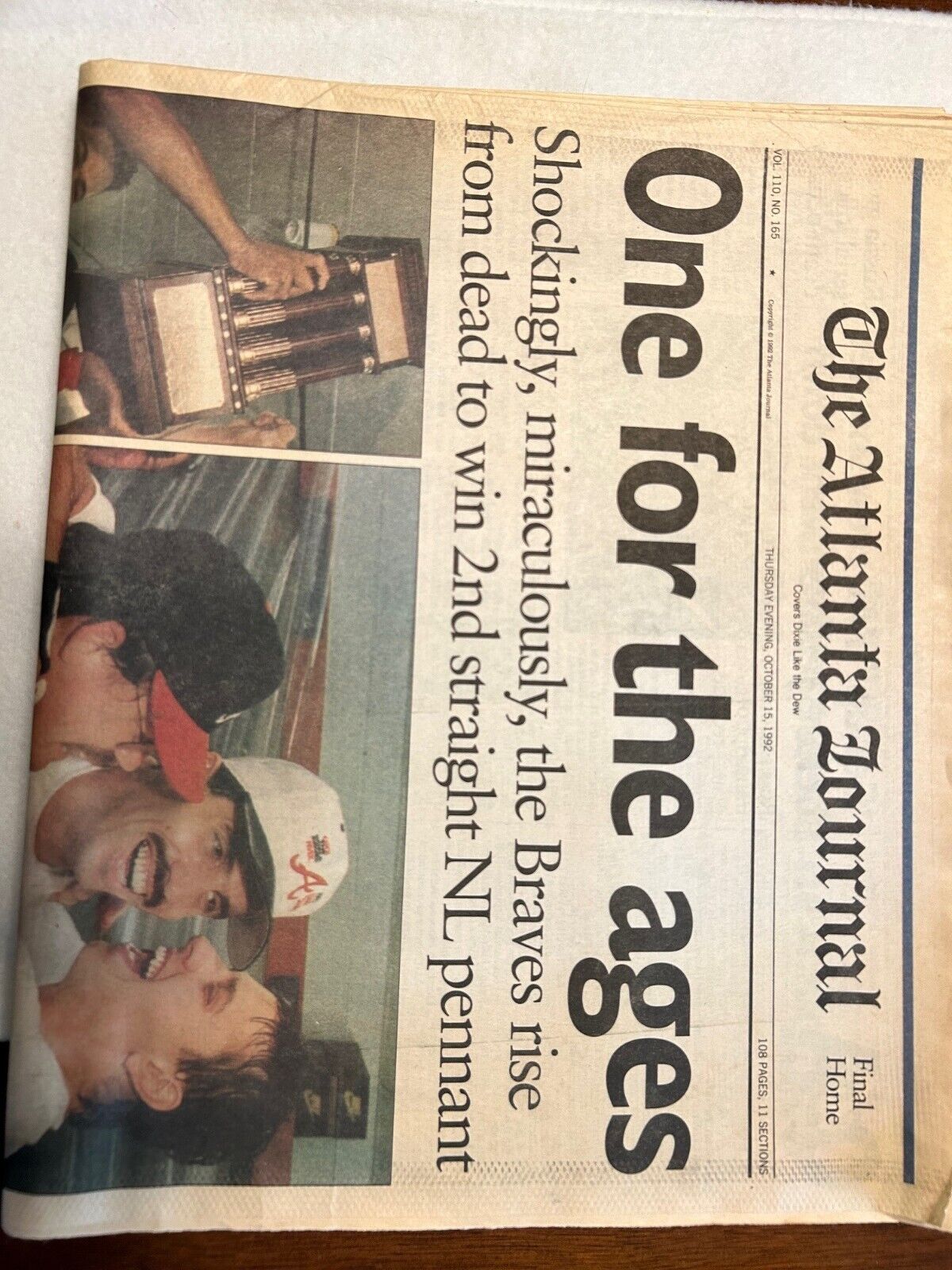 Atlanta Journal October 15, 1992 One for the ages