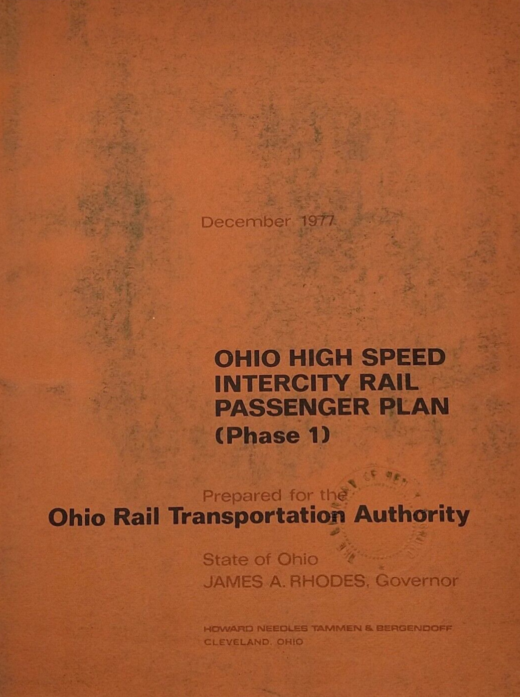 OHIO High Speed Intercity Rail Passenger Plan 1977 Phase 1 Comprehensive Report