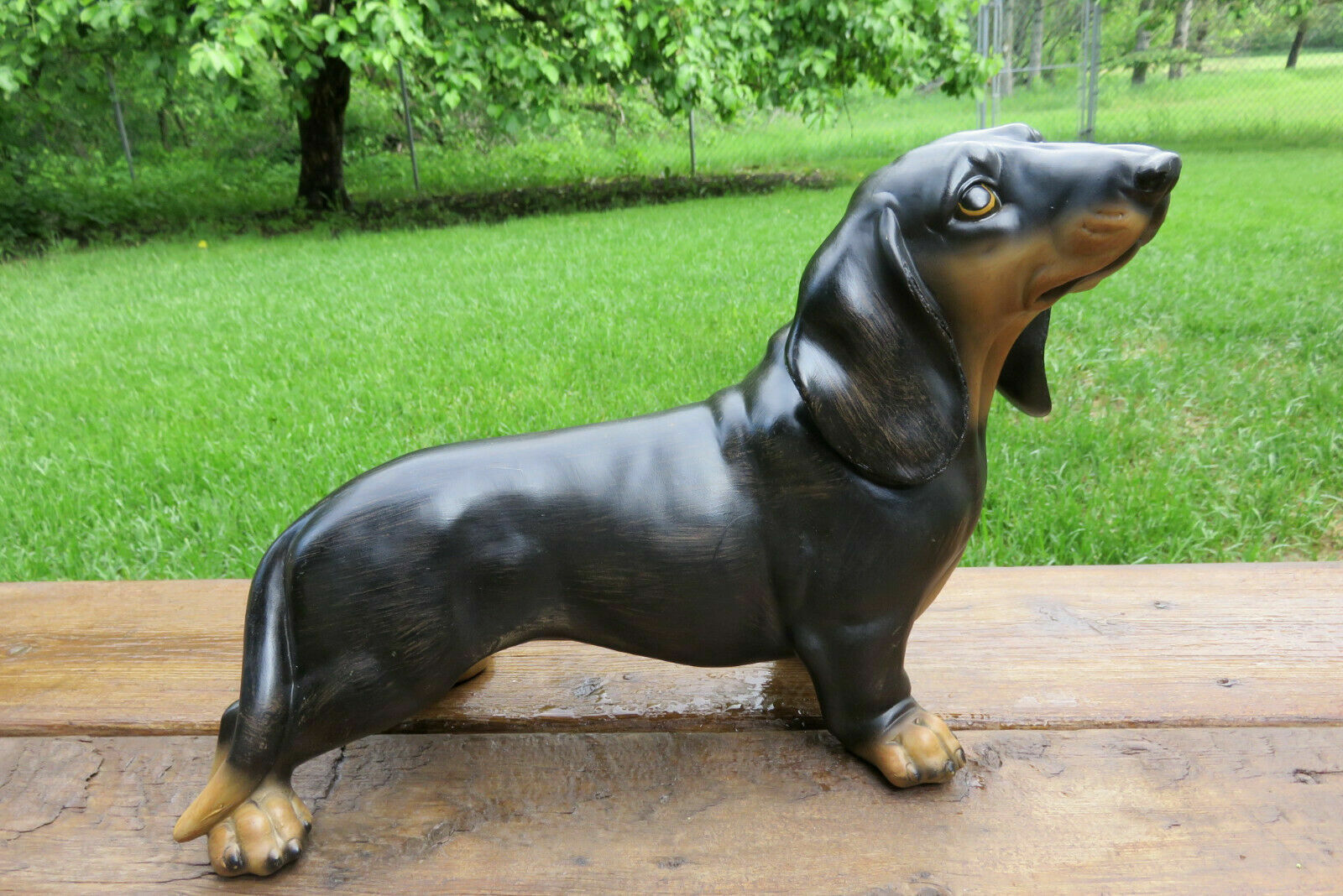 Dachshund Dog Figurine Resin Statue Lawn Yard Garden Ornament Puppy New 13 in.L