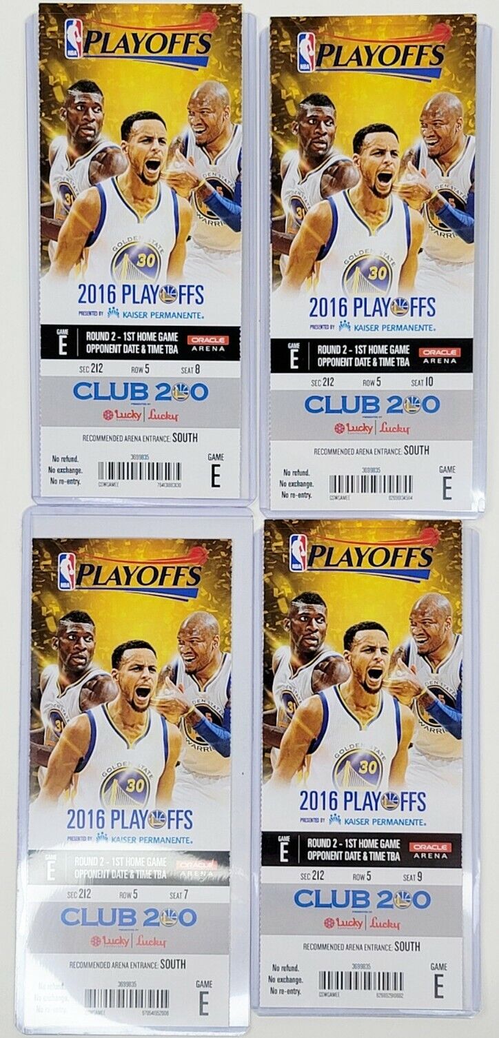 (4) NBA Playoffs 2016 Tickets Golden State Warriors 