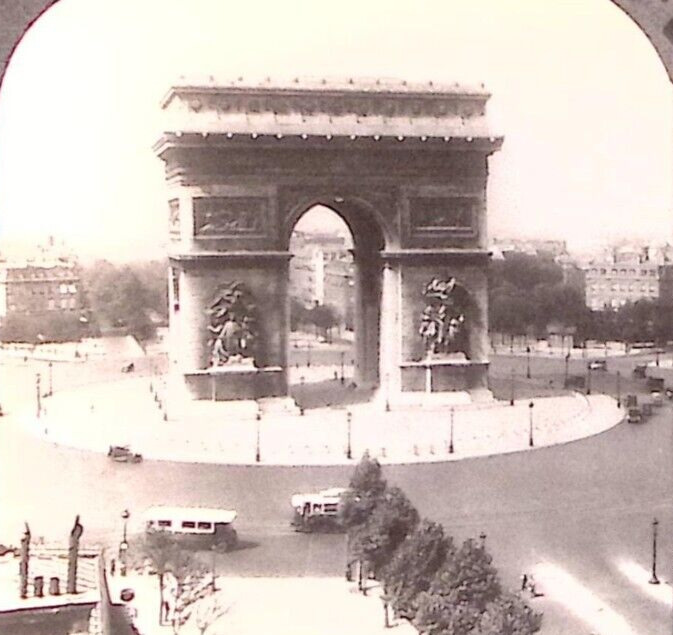 c1930 PARIS FRANCE THE ARCH OF TRIUMPH PLACE DE L'ETOILE STERIOVIEW Z68