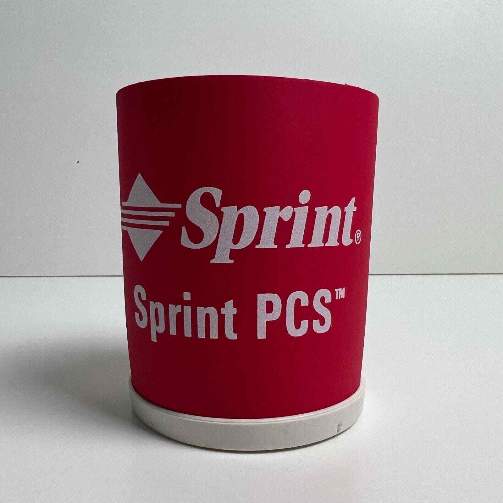 Vintage Sprint PCS Phone Company Red Small Insulated Koozie Can Holder