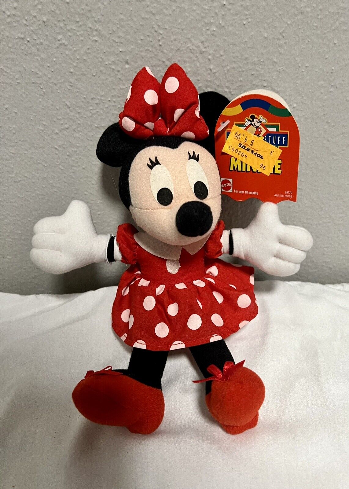 Vintage Mattel’s Mickey’s Stuff ~ Minnie Mouse Plush 10” Stuffed Toy W/ Tags