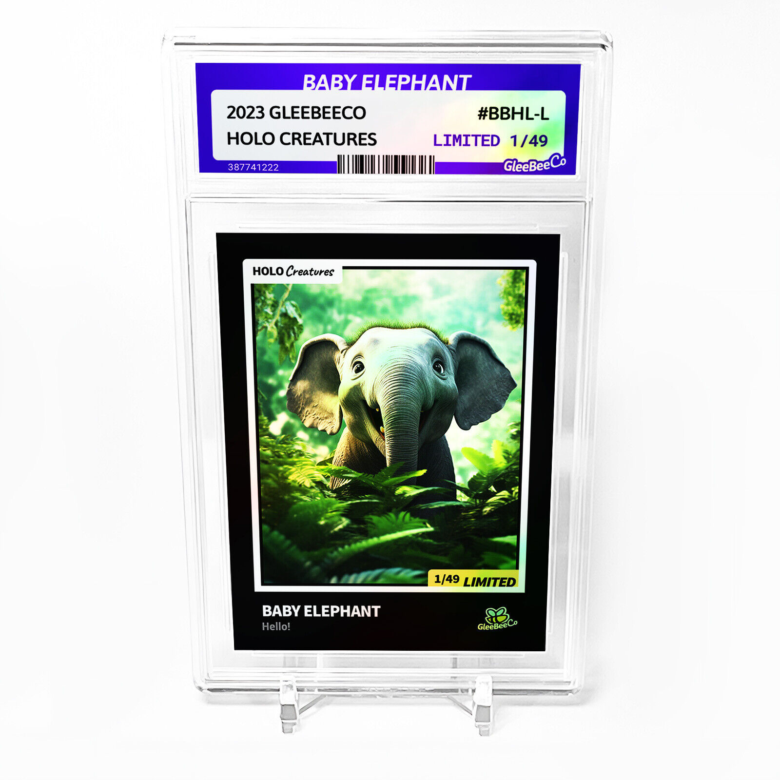 BABY ELEPHANT Art Card 2023 GleeBeeCo Holo Creatures Slabbed #BBHL-L Only /49