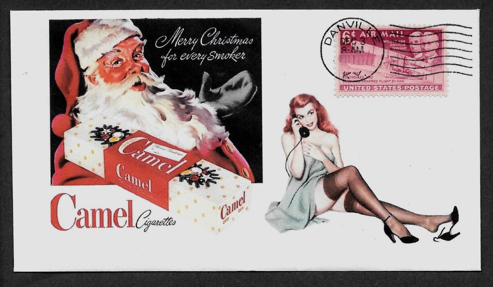 1951 Camel Cigarettes Xmas Ad  Featured on Collector\'s Envelope *A113