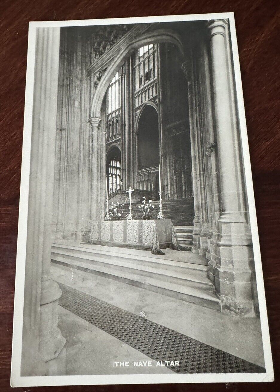 Vintage UK The Nave Altar Real Photo Postcard