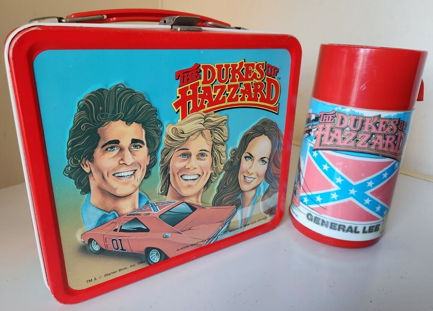 Vntg 1983 The Dukes of Hazzard Lunchbox w/ Thermos (Coy & Vance)  By Aladdin Inc