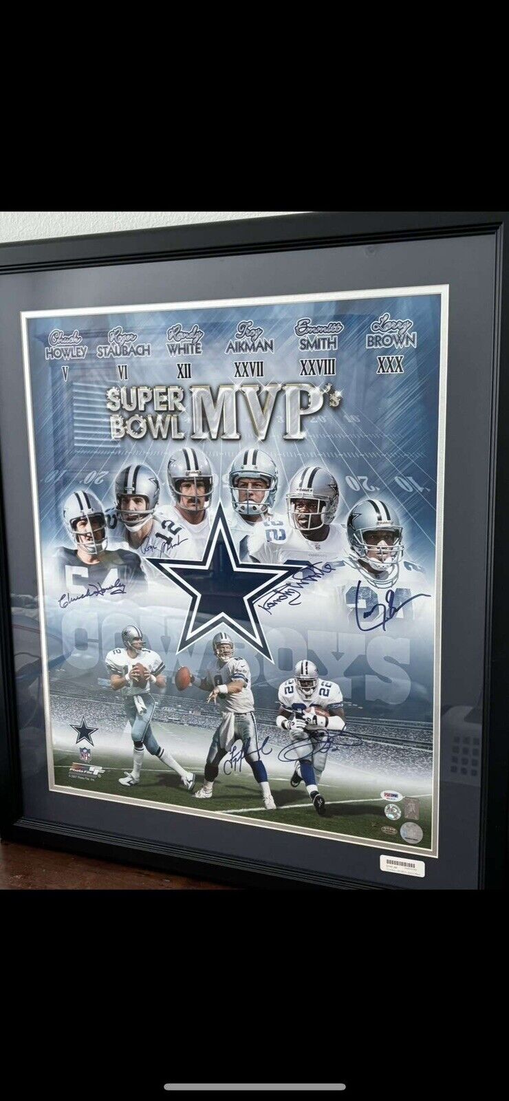 Dallas Cowboys Signed Super Bowl MVPs Poster