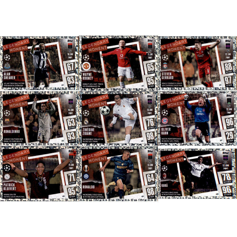 Champions League 2023/24 Trading Cards All 9 Legendary Moment Cards