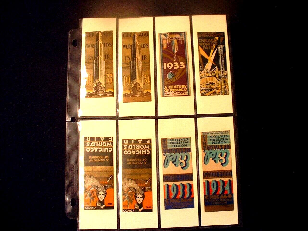28 Vintage 1933-34 Chicago World's Fair Matchbook Covers