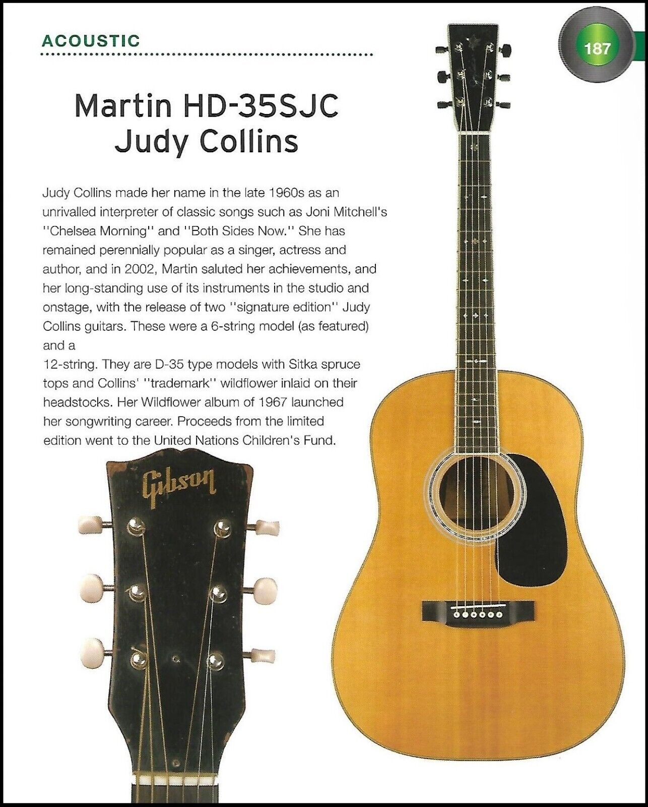 Martin Judy Collins HD-35SJC + HD12-string acoustic guitar history article