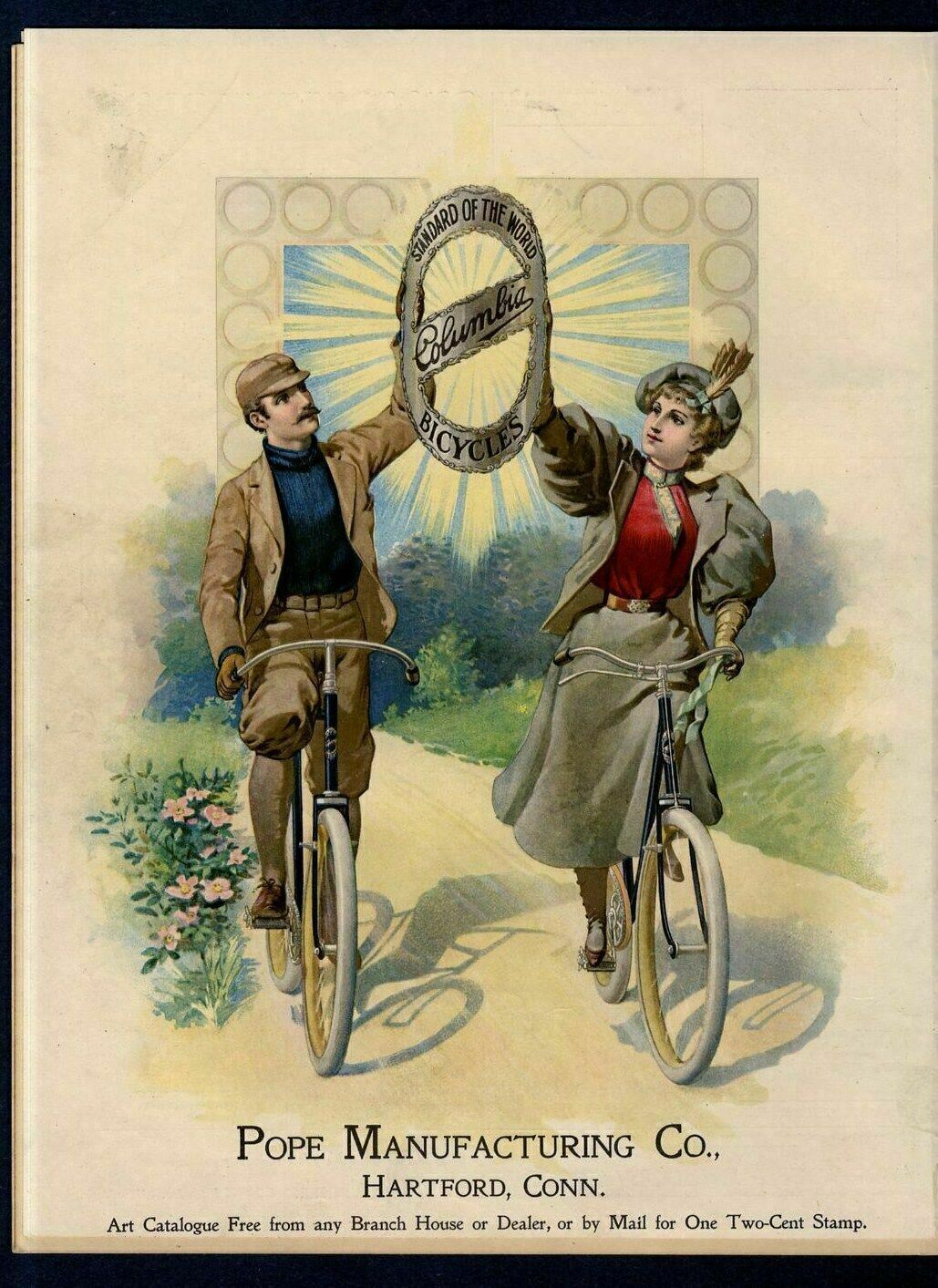 COLUMBIA BICYCLES STANDARD OF THE WORLD POPE MANUFACTURING 1897 ADVERTISEMENT