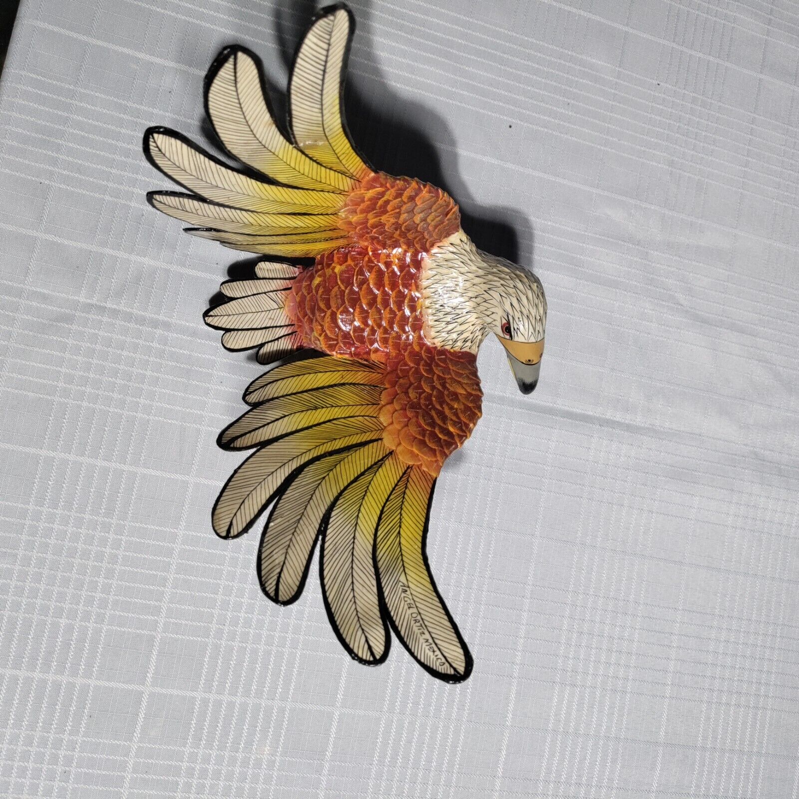 Mexican Paper Mache Eagle Open Wing folk art Angel Ortiz -  Stunning NOS #34