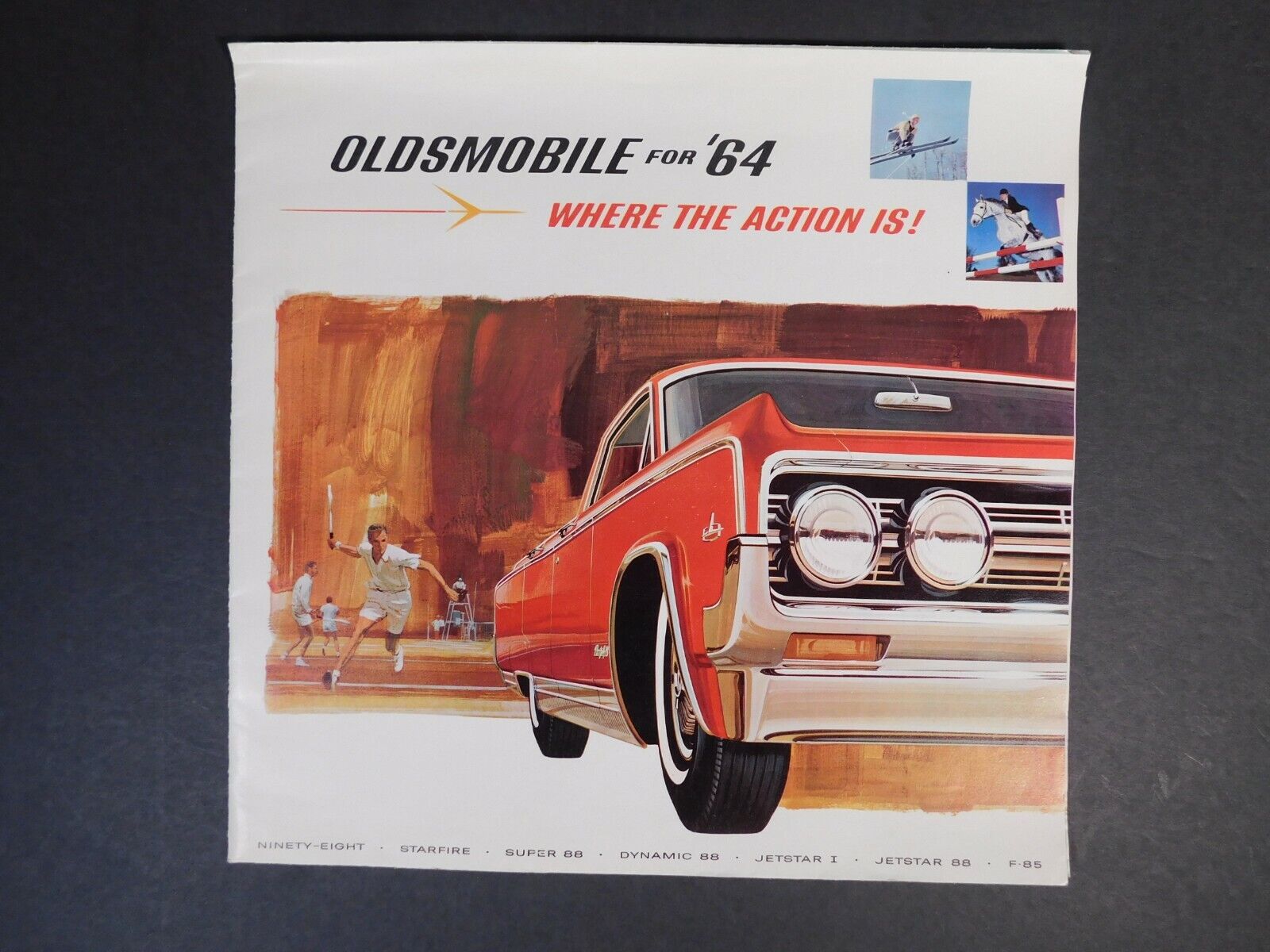 1964 Oldsmobile Entire Sports Car Line Fold Out Color Sales Brochure 