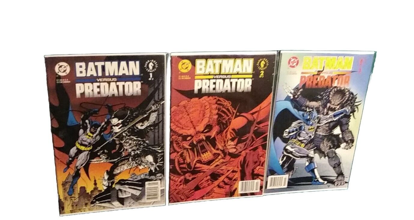 BATMAN vs. Predator #1-3 (1,2,3) 1991 DC Comics/Dark Horse - Newsstand Editions