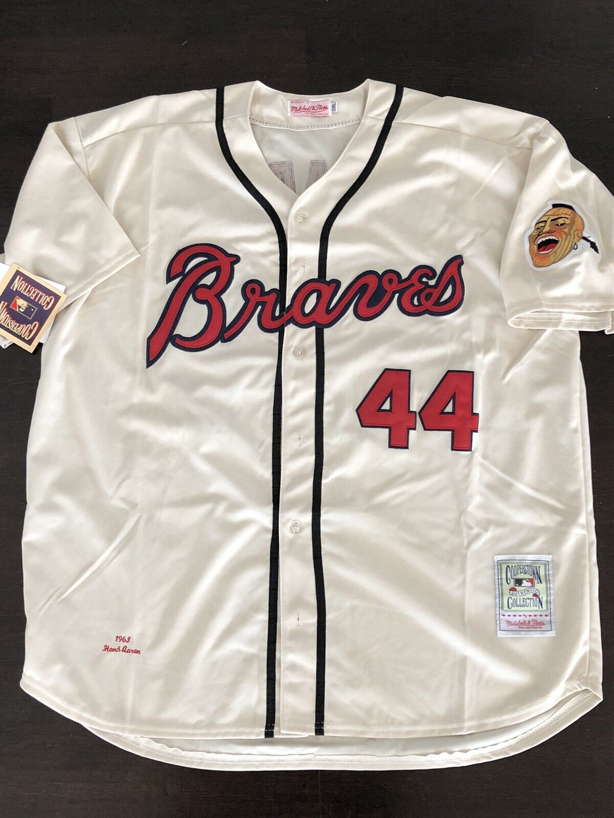Hank Aaron Signed Autographed Baseball Jersey , Steiner “Braves” HOF