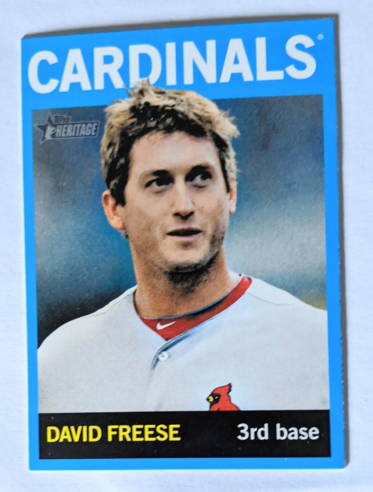 2013 Topps Heritage David Freese #160 SP Walmart blue parallel, Cardinals